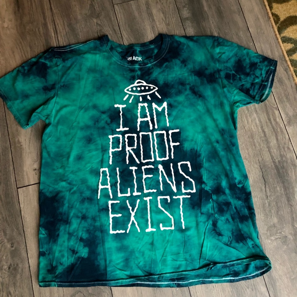Black Matter tie dye Aliens shirt.